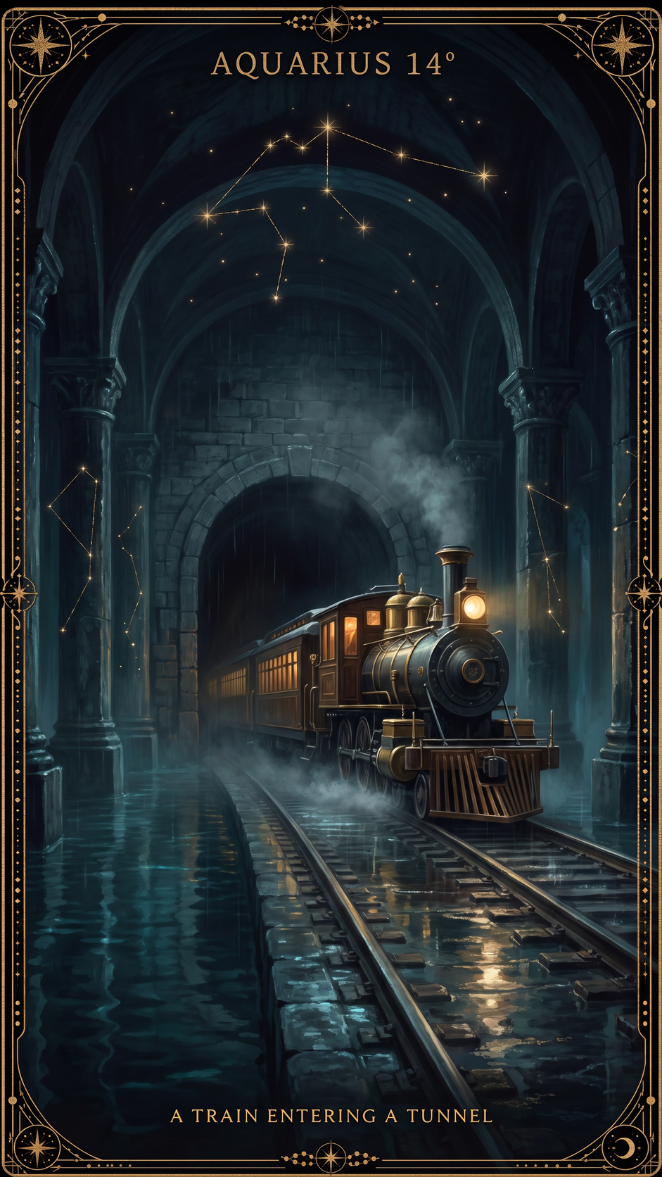 AQUARIUS 14° — A Train Entering A Tunnel