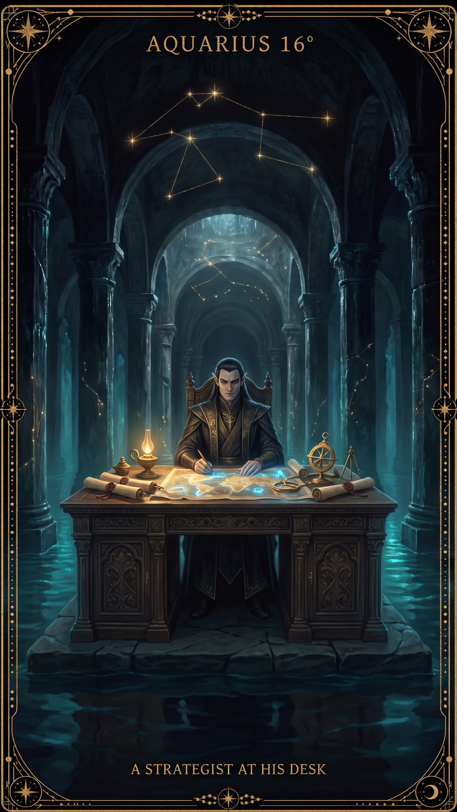 AQUARIUS 16° — A Big Businessman at His Desk