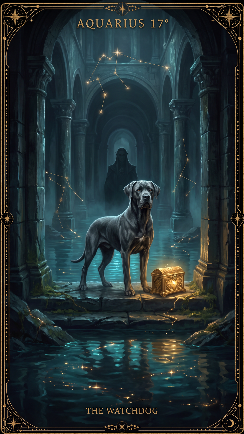 AQUARIUS 17° — A Watchdog Standing Guard, Protecting His Master and His Possessions