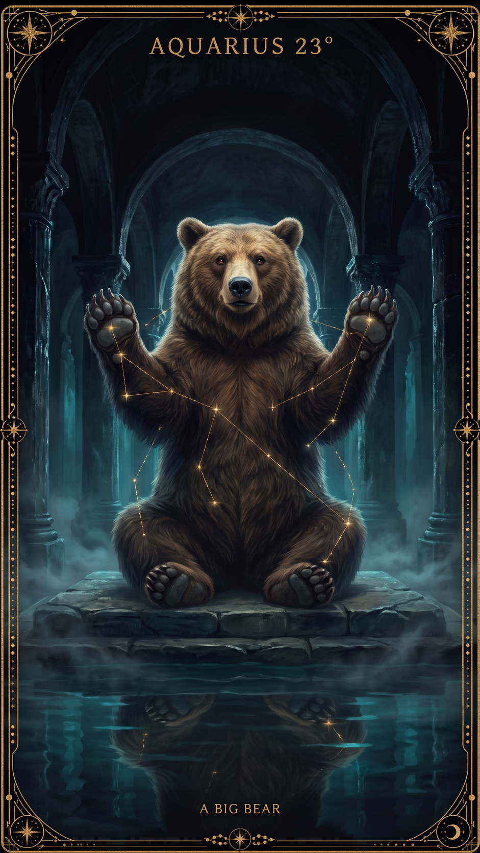 AQUARIUS 23° — A Big Bear Sitting Down And Waving All Its Paws