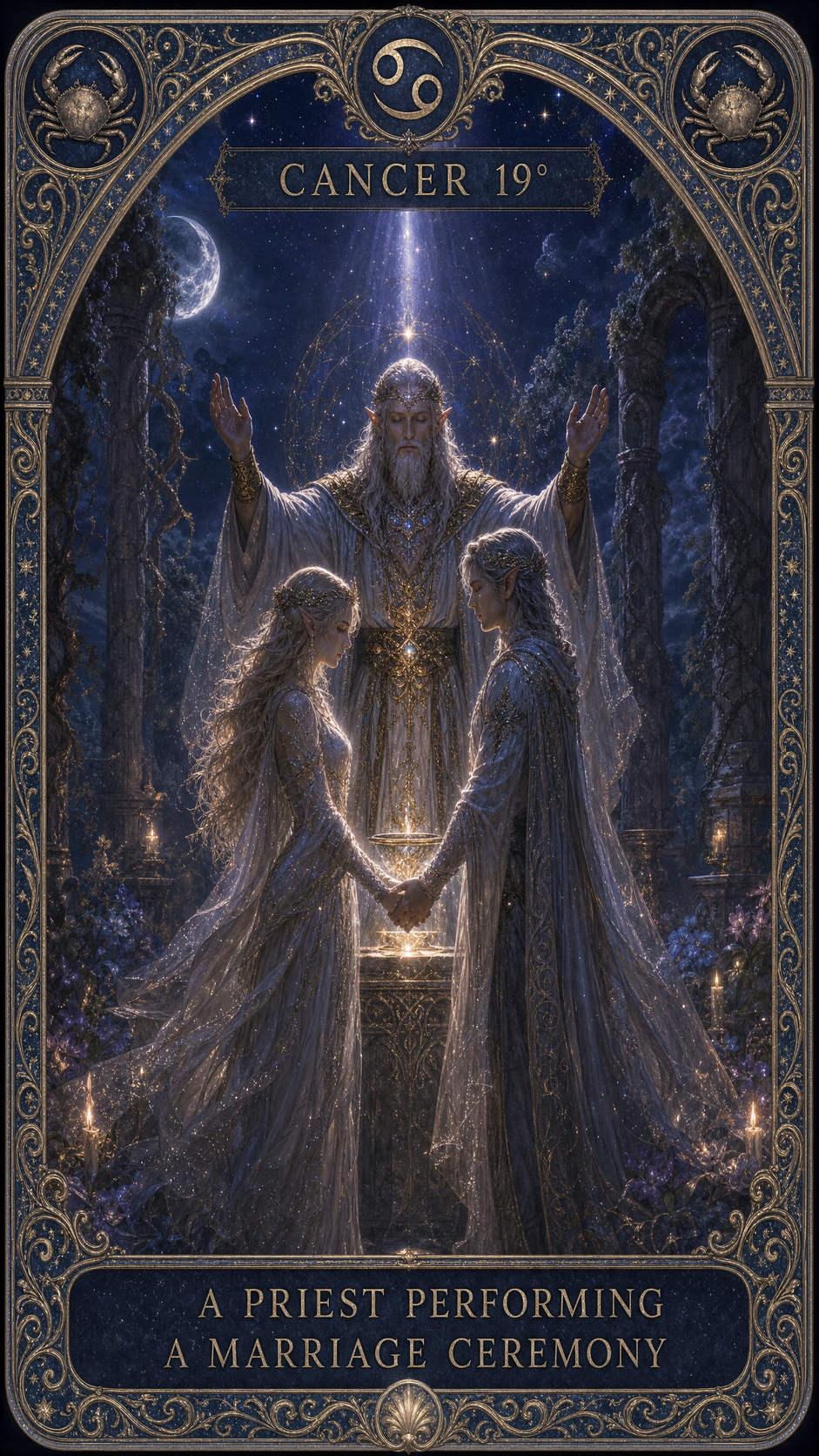 CANCER 19° — A PRIEST PERFORMING A MARRIAGE CEREMONY