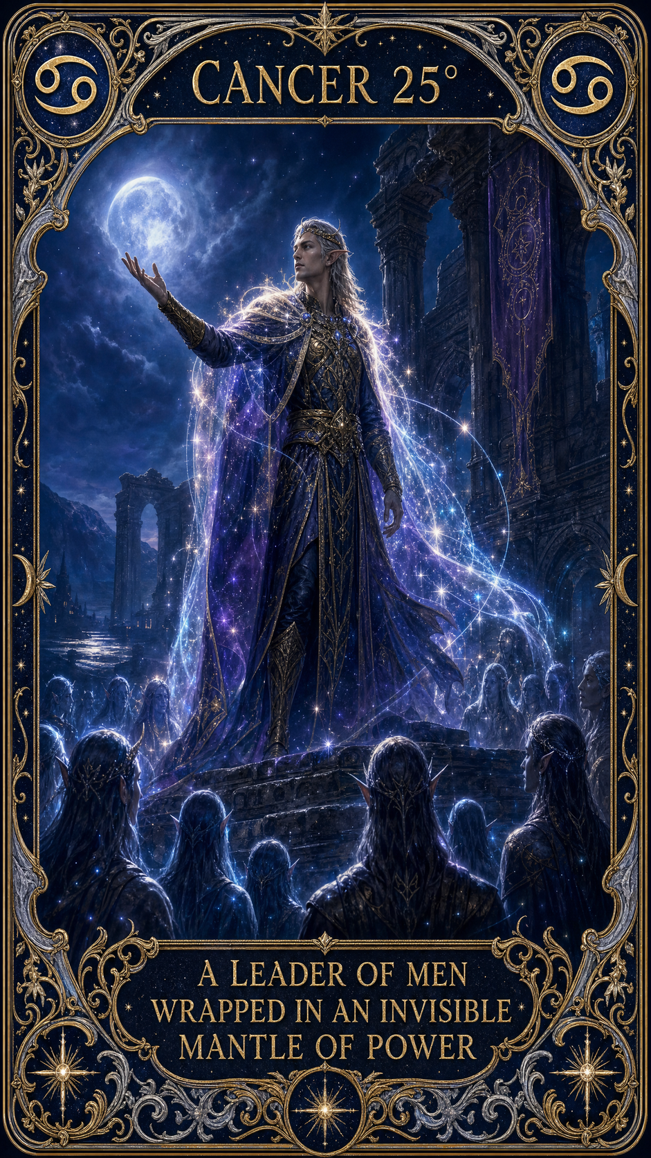 CANCER 25° — A LEADER OF MEN WRAPPED IN AN INVISIBLE MANTLE OF POWER
