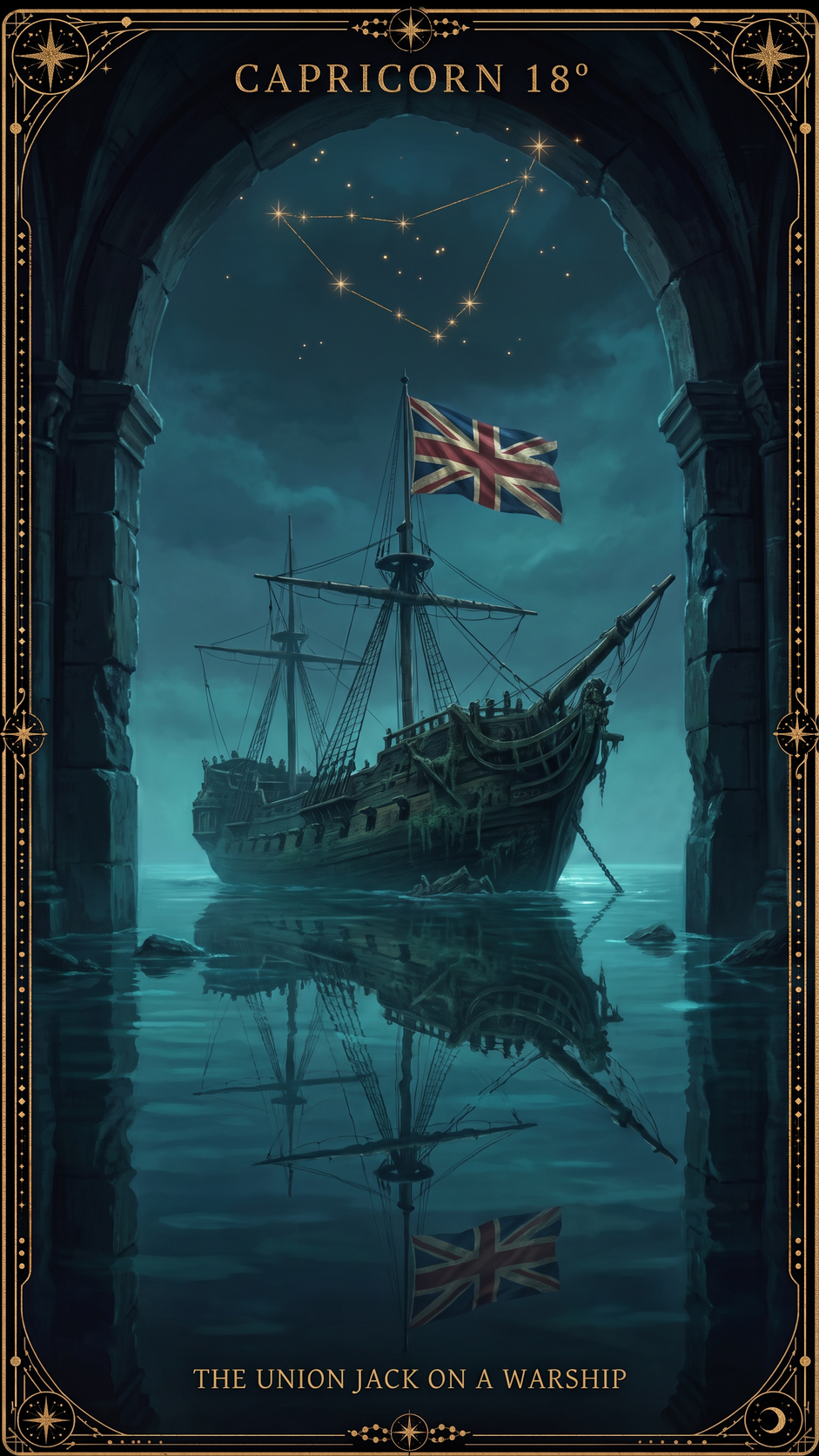 CAPRICORN 18° — The Union Jack Flies From A British Warship
