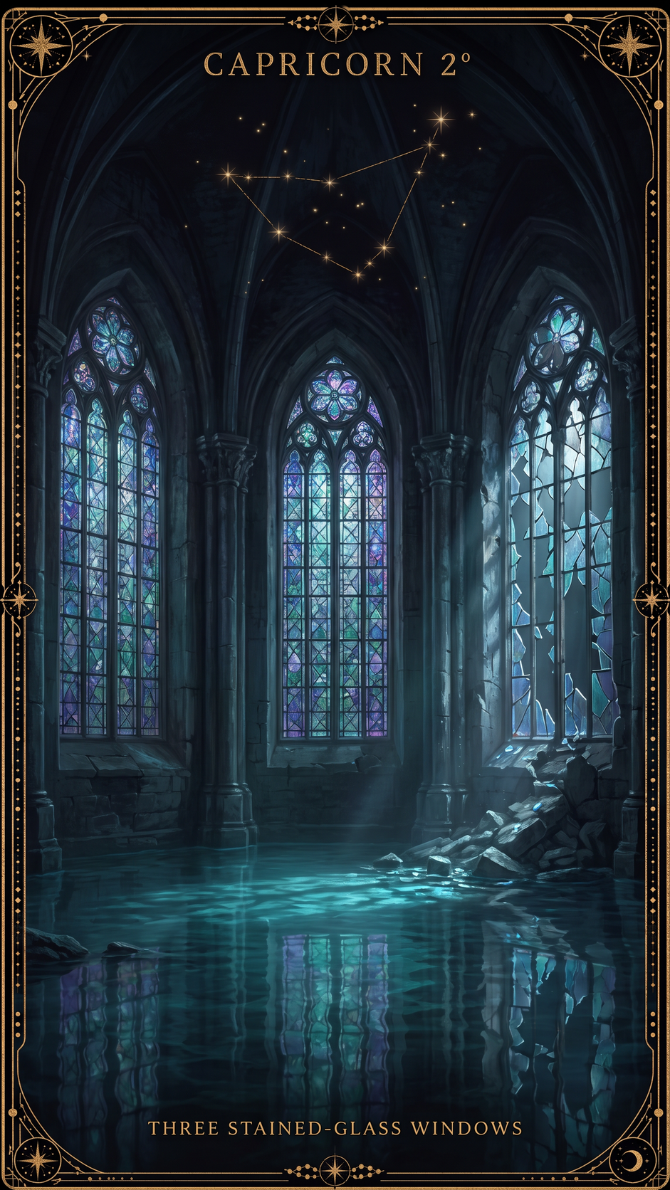 CAPRICORN 2° — Three Stained-Glass Windows, One Damaged By Bombardment