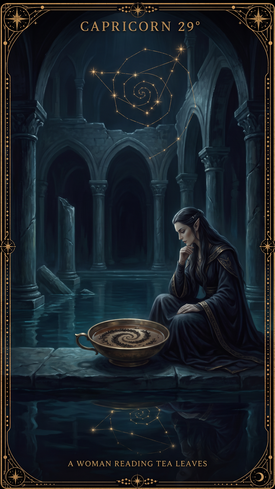 CAPRICORN 29° — A Woman Reading Tea Leaves
