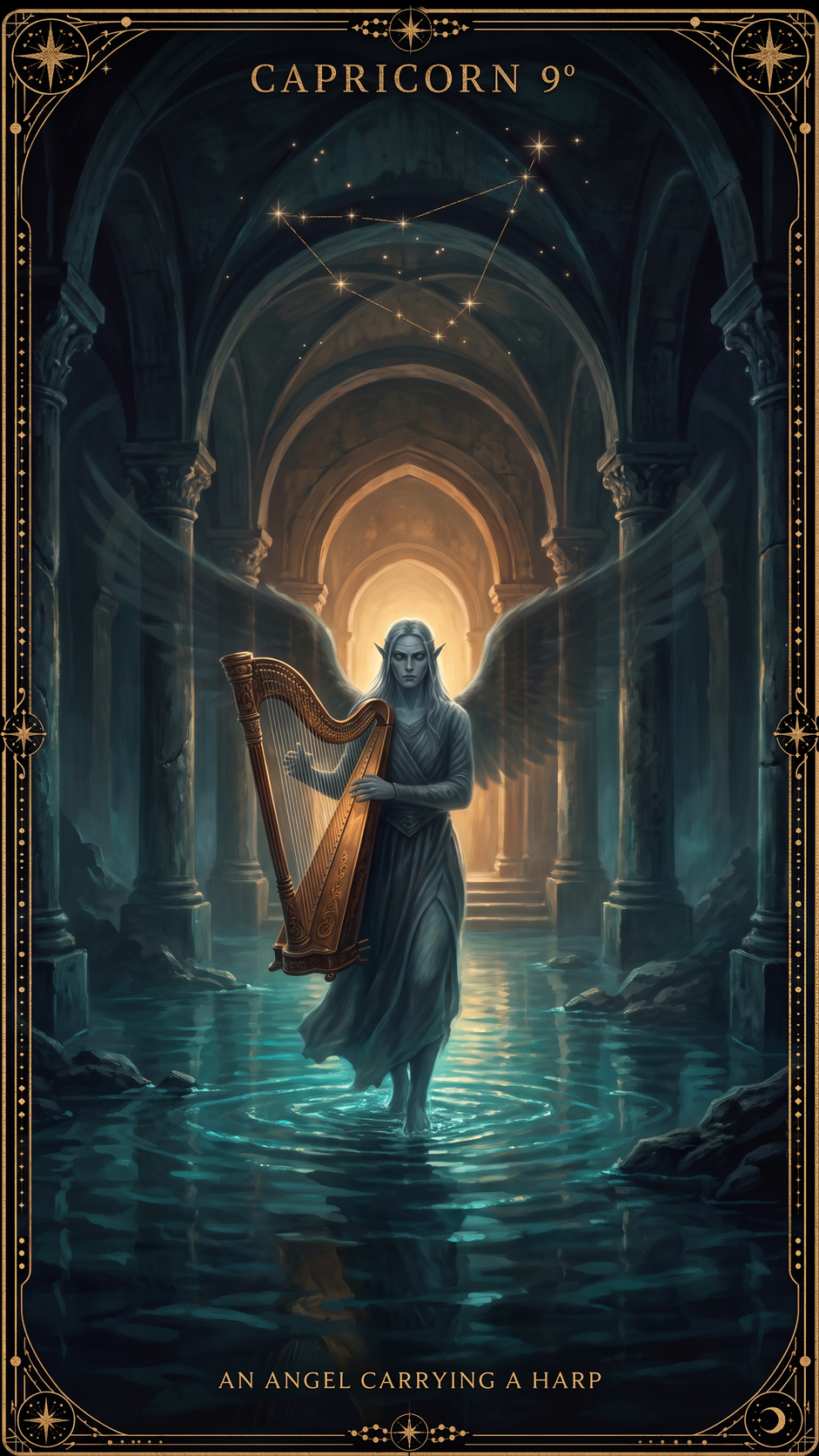 CAPRICORN 9° — An Angel Carrying A Harp
