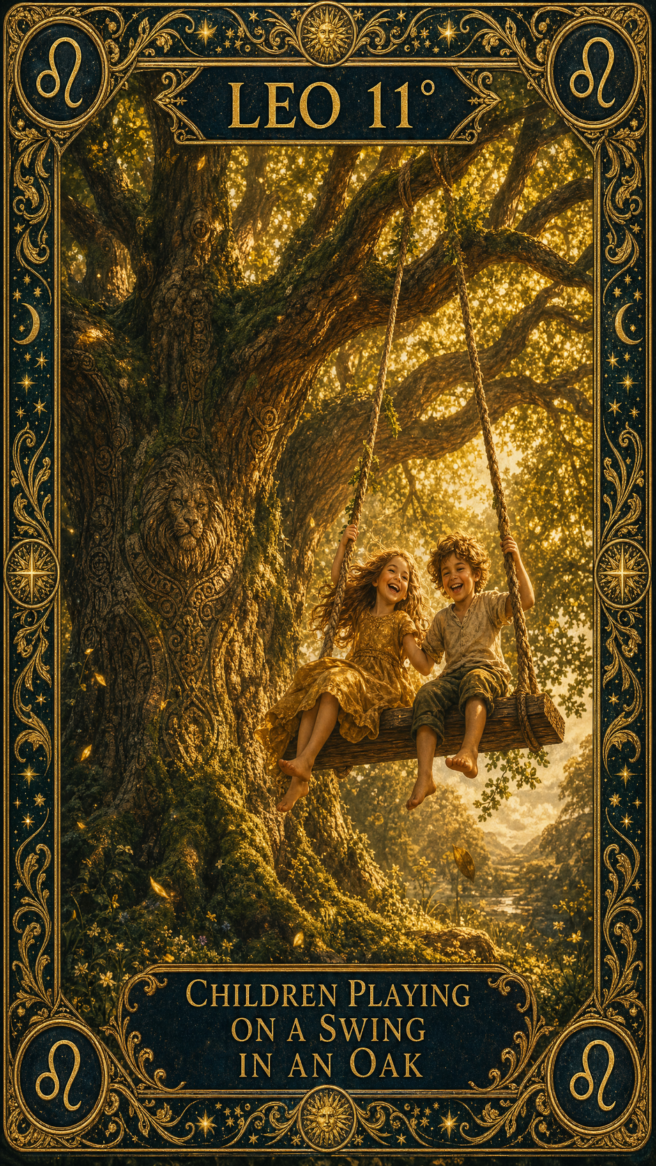 LEO 11° — Children Playing On A Swing In An Oak