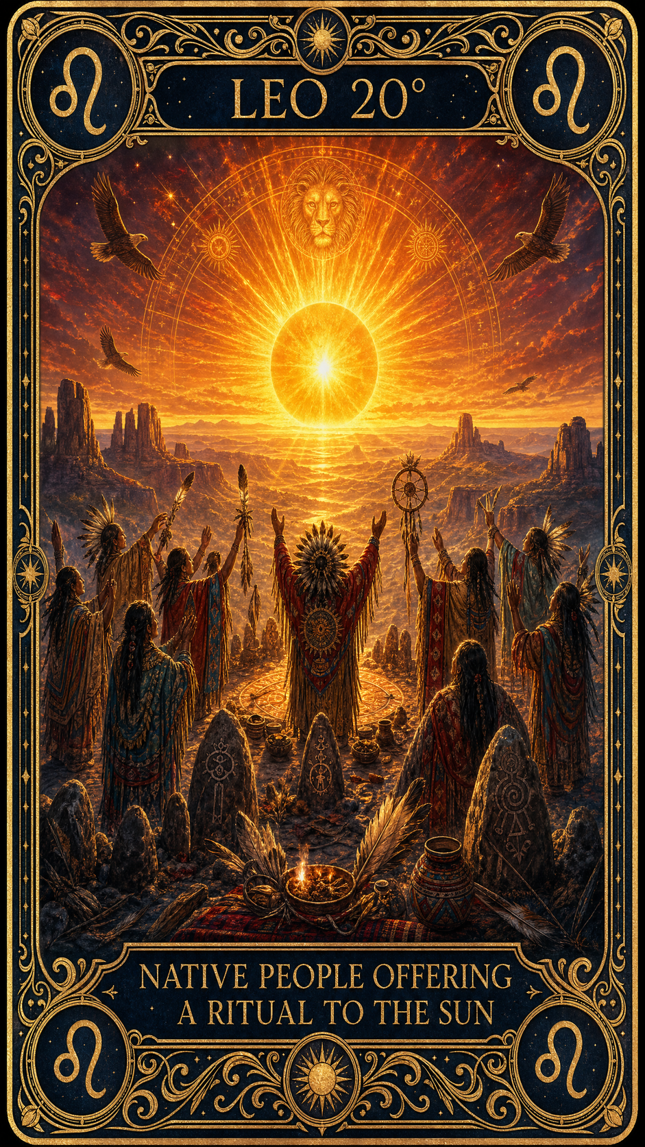 LEO 20° — Native People Offering A Ritual To The Sun