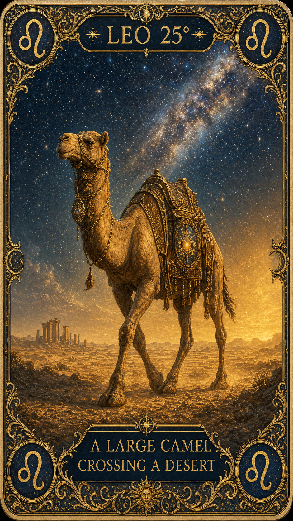 LEO 25° — A Large Camel Crossing A Desert
