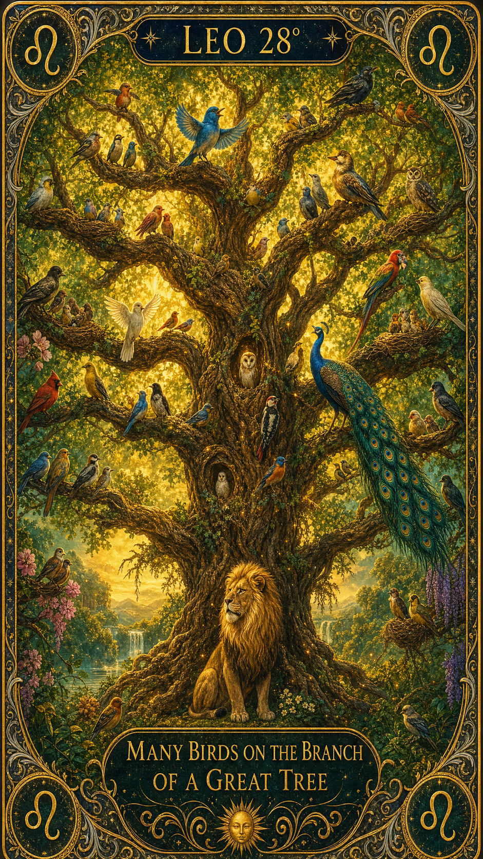 LEO 28° — Many Birds On The Branch Of A Great Tree