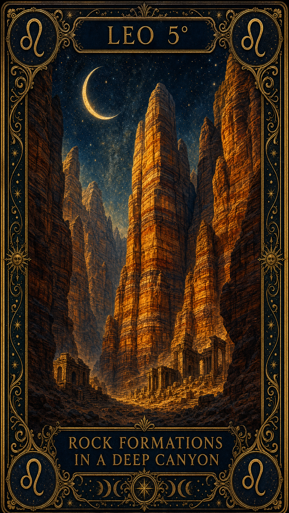 LEO 5° — Rock Formations In A Deep Canyon