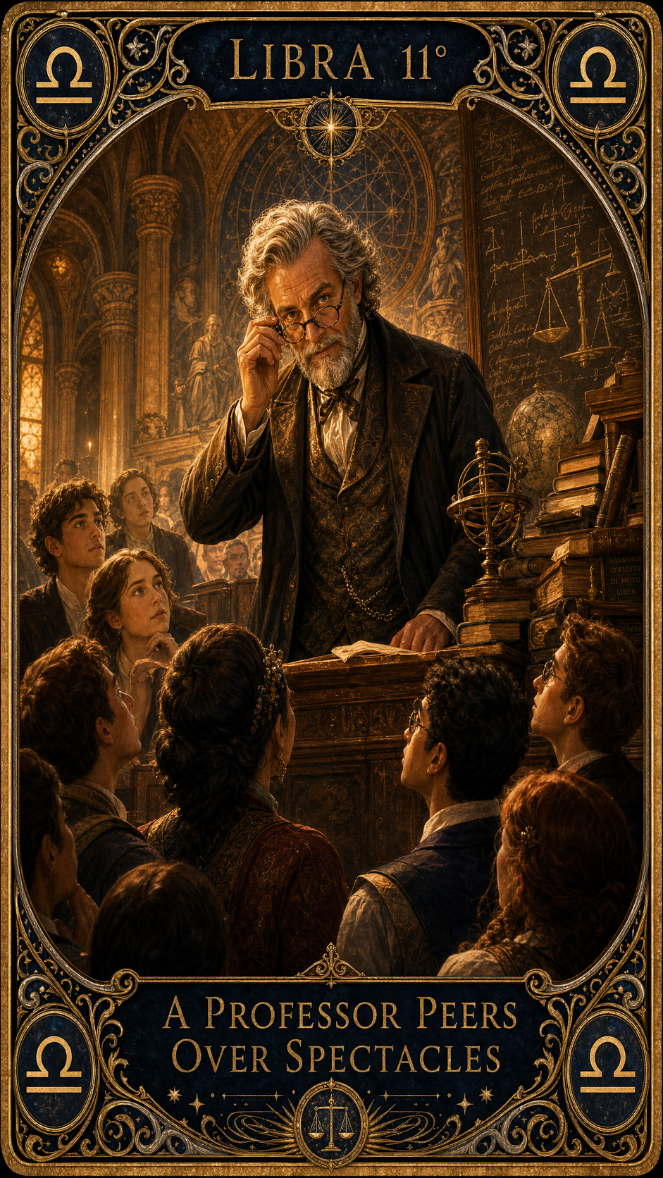LIBRA 11° — A Professor Peers Over Spectacles