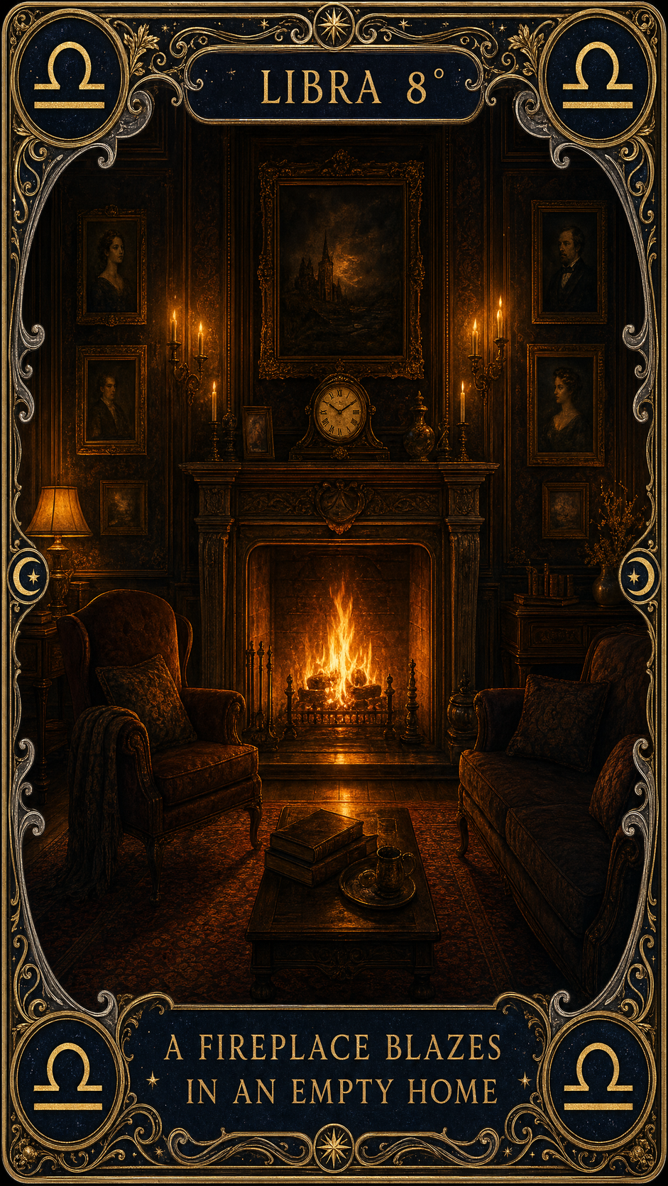 LIBRA 8° — A Fireplace Blazes In An Empty Home