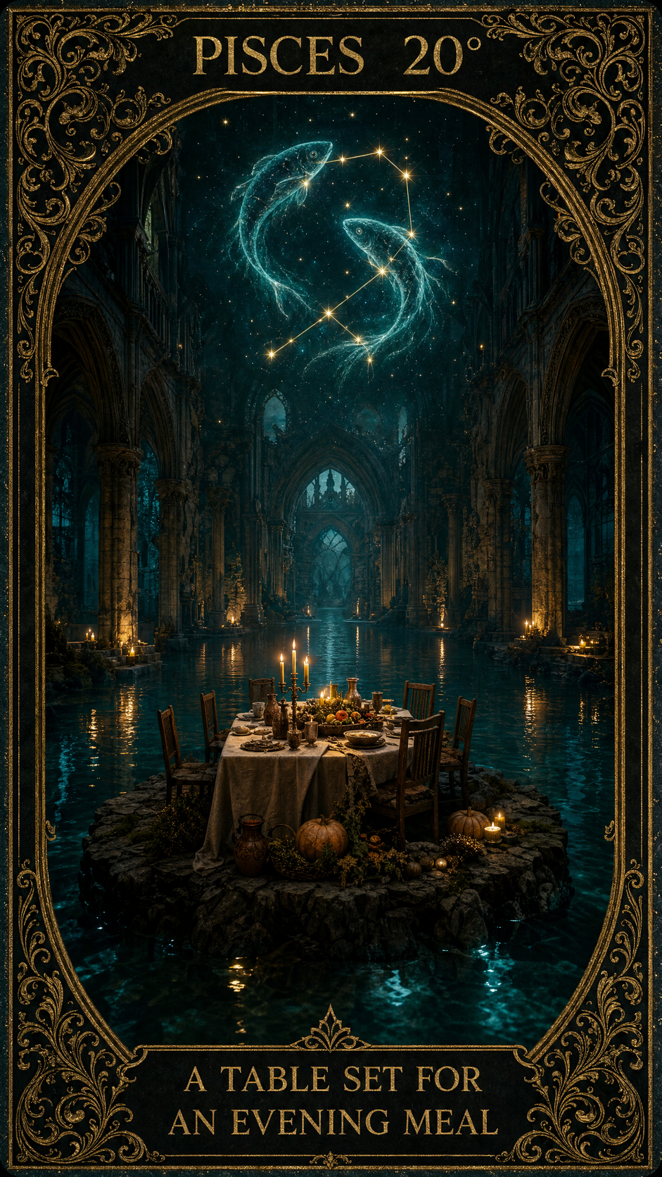 PISCES 20° — A Table Set For An Evening Meal