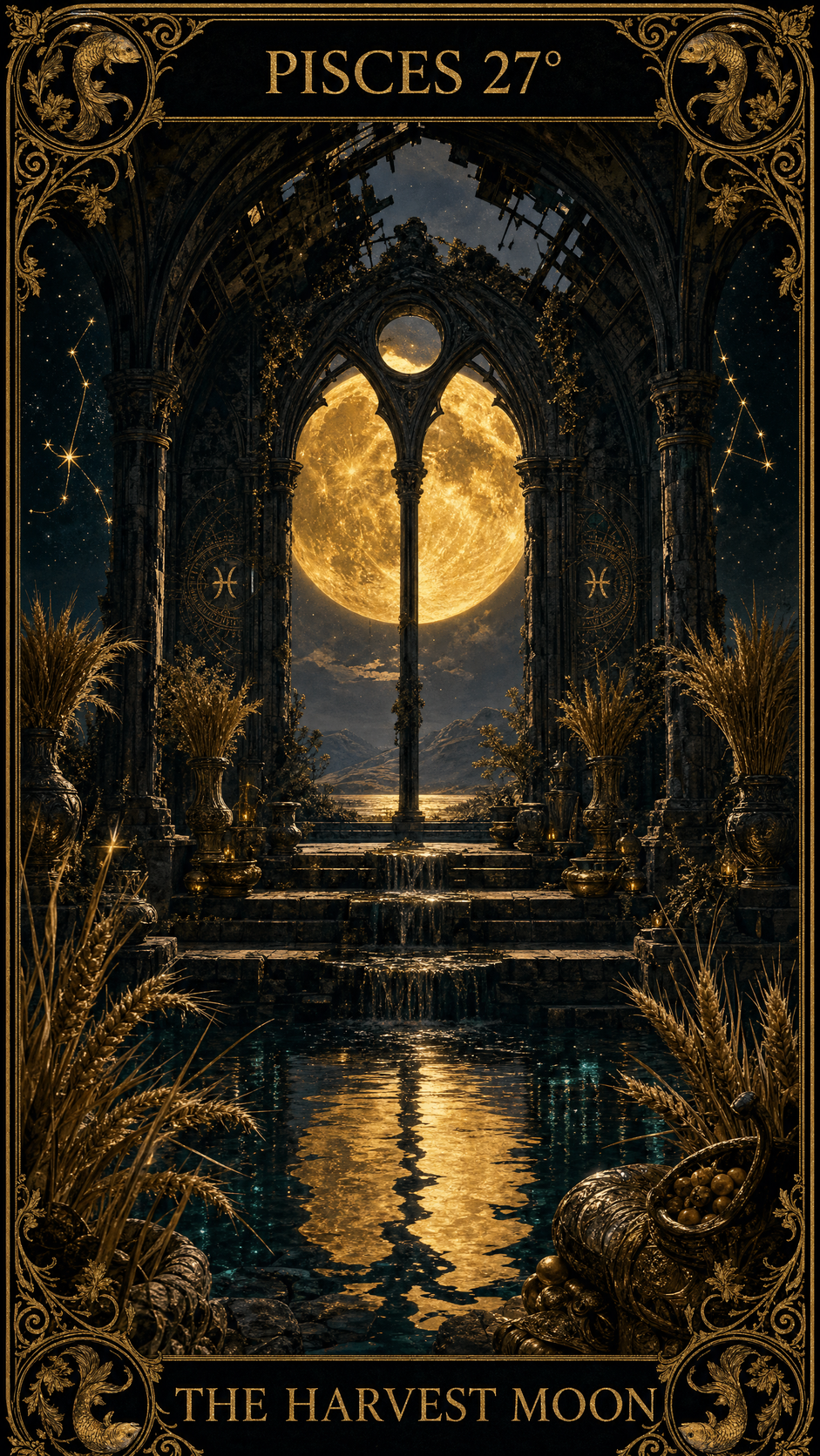 PISCES 27° — The Harvest Moon Illuminates a Clear Autumnal Sky