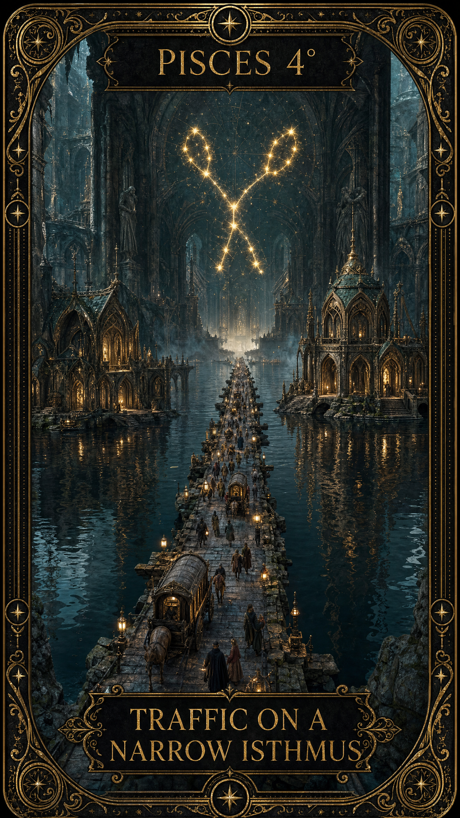 PISCES 4° — Heavy Traffic On A Narrow Isthmus Linking Two Seashore Resorts