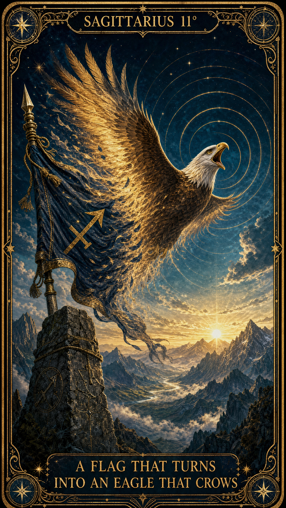 SAGITTARIUS 11° — A Flag That Turns Into An Eagle That Crows