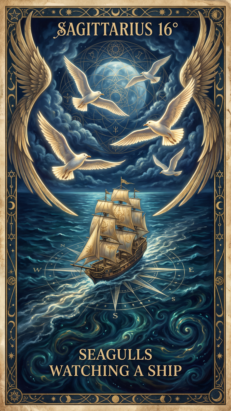 SAGITTARIUS 16° — Seagulls Watching A Ship