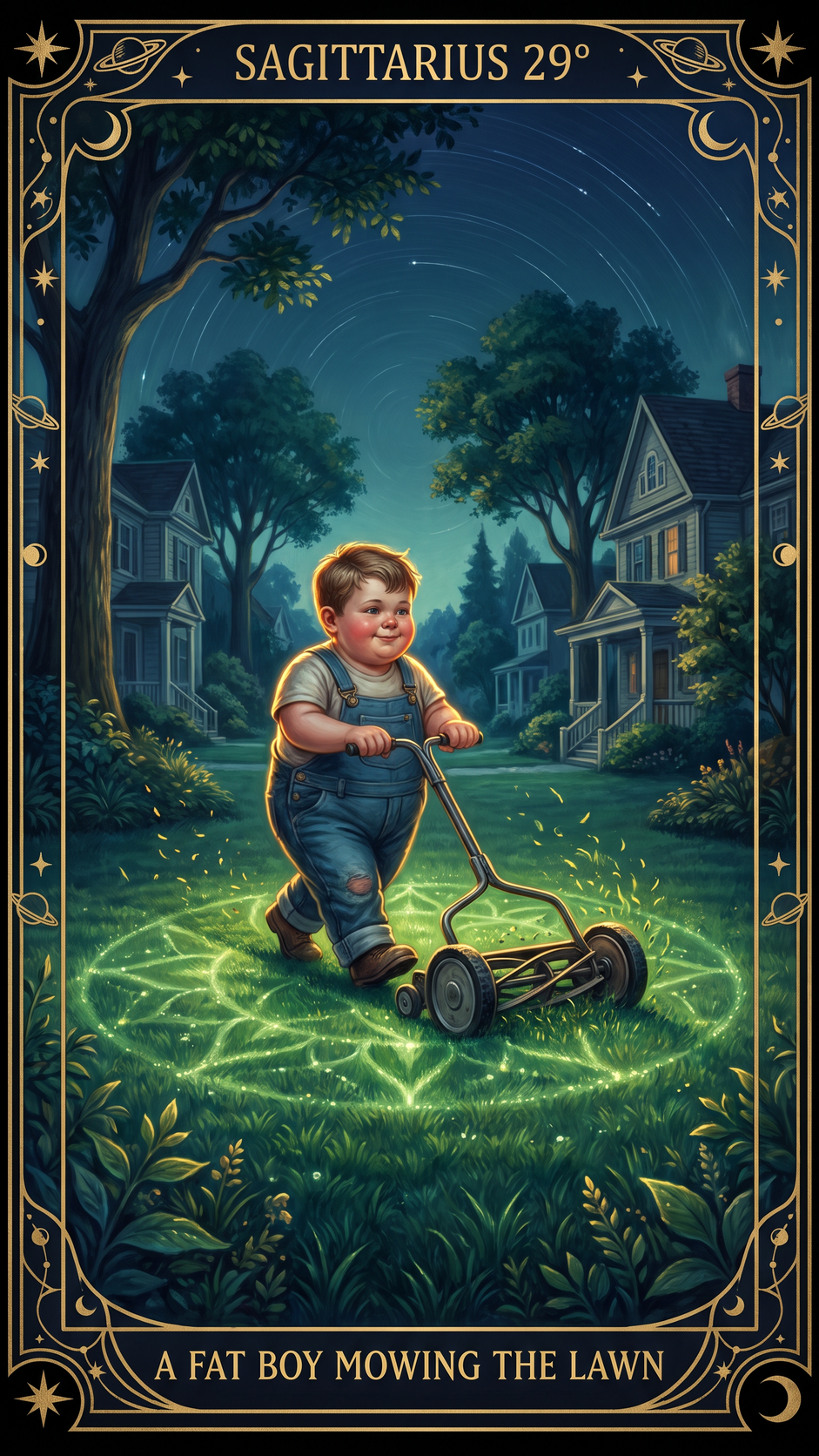 SAGITTARIUS 29° — A Fat Boy Mowing The Lawn