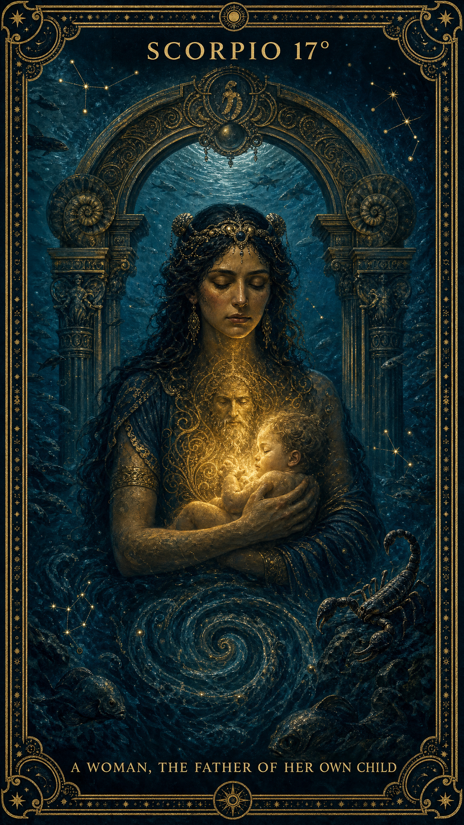 SCORPIO 17° — A Woman, The Father Of Her Own Child
