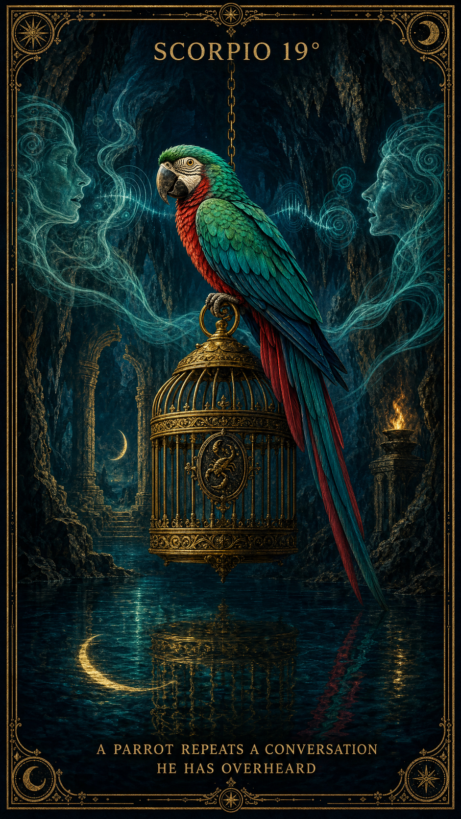 SCORPIO 19° — A Parrot Repeats A Conversation He Has Overheard