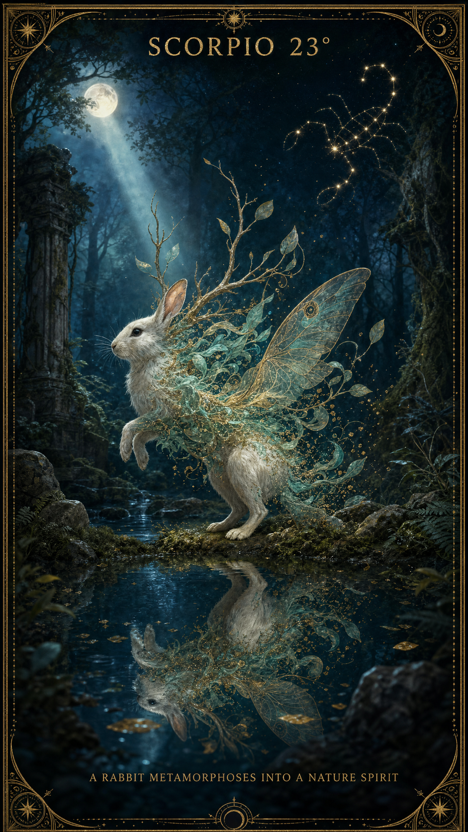 SCORPIO 23° — A Rabbit Metamorphoses Into A Nature Spirit