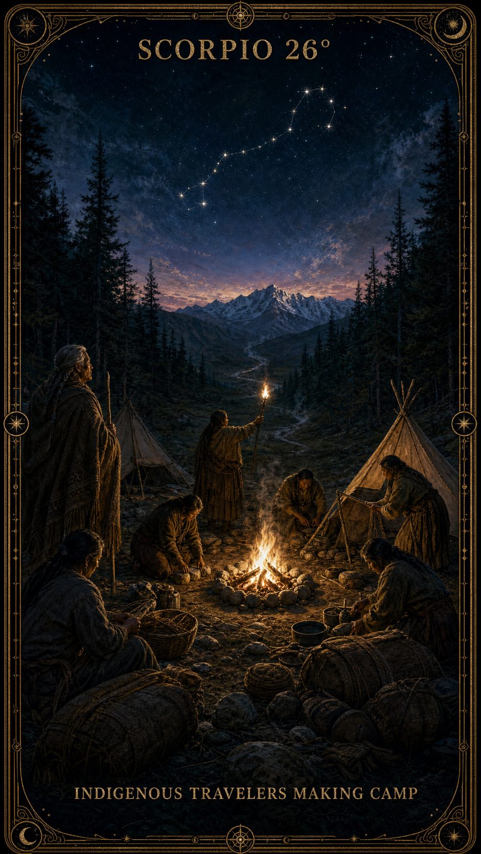 SCORPIO 26° — Indigenous Travelers Making Camp