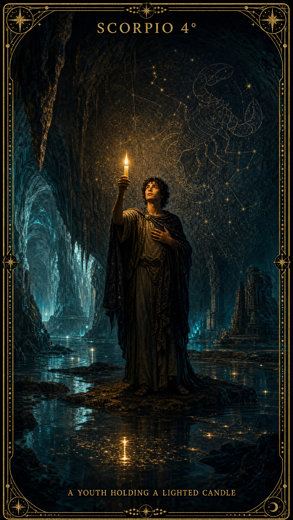 SCORPIO 4° — A Youth Holding A Lighted Candle