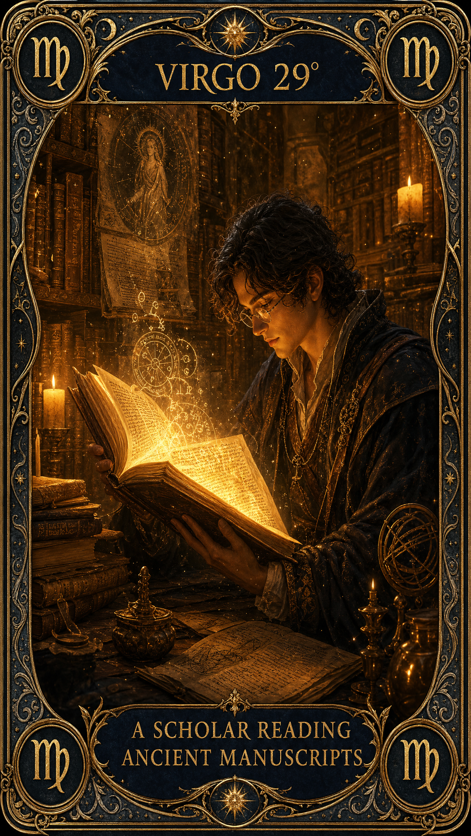 VIRGO 29° — A Scholar Reading Ancient Manuscripts
